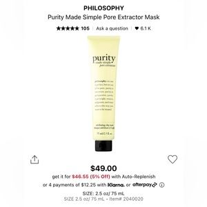 Philosophy Purity Made Simple Pore Extractor Mask